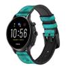 CA0586 Aqua Marble Stone Leather & Silicone Smart Watch Band Strap for Fossil Mens Gen 5E 5 4 Sport, Hybrid Smartwatch HR Neutra, Collider, Womens Gen 5 Size (22mm) view 1