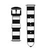 CA0180 Black and White Striped Leather Smart Watch Band Strap for Fossil Hybrid Smartwatch Nate, Hybrid HR Latitude, Hybrid Smartwatch Machine Size (24mm) view 3
