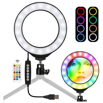 Vivitar Vlog Essentials 10 Inch Full Color RGB LED Ring Light 360 Rotation with Phone Cradle Remote and Tripod (RLRGB10-RLK)