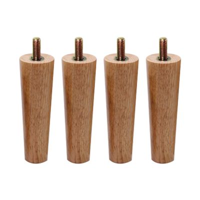 Mid-Century Modern Straight Tapered Solid Oak Furniture Legs,M8 Threaded Rod Sofa Legs Coffee Table Legs,6-70cm,for Bedside Table,Shoe Cabinet,Dressing Table,4pcs (30cm/11.8in)