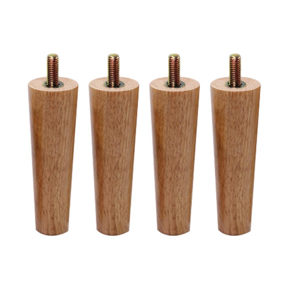 Mid-Century Modern Straight Tapered Solid Oak Furniture Legs,M8 Threaded Rod Sofa Legs Coffee Table Legs,6-70cm,for Bedside Table,Shoe Cabinet,Dressing Table,4pcs (30cm/11.8in)