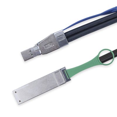 10Gtek SFF-8644 to QSFP (SFF-8436) DDR Hybrid Mini SAS Cable, External Copper SAS Cable for NetApp DS4243 DS4246 DS2246, 100-Ohm, 1.5-Meter(4.9-ft)