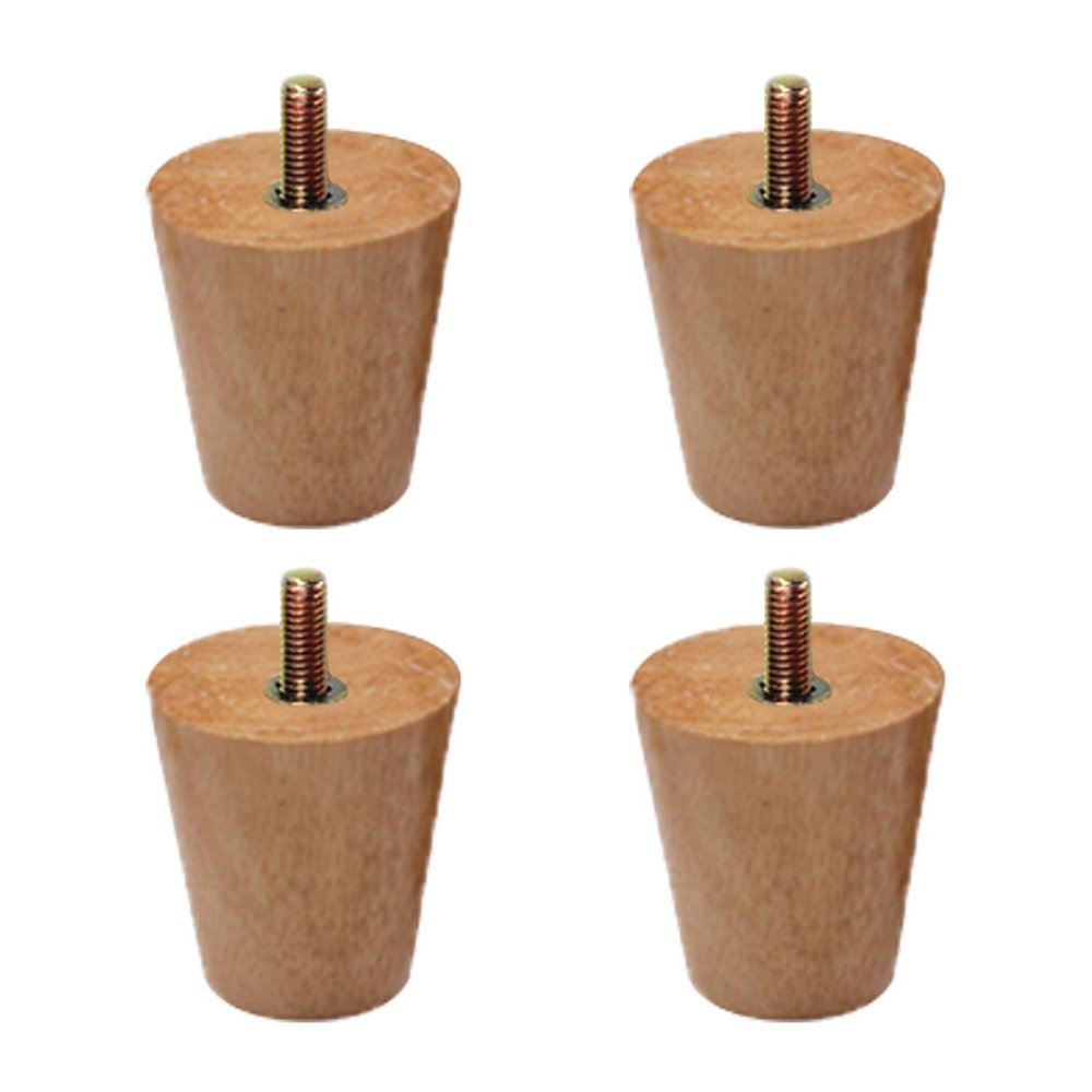 Mid-Century Modern Straight Tapered Solid Oak Furniture Legs,M8 Threaded Rod Sofa Legs Coffee Table Legs,6-70cm,for Bedside Table,Shoe Cabinet,Dressing Table,4pcs (8cm/3.1in)