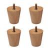 Mid-Century Modern Straight Tapered Solid Oak Furniture Legs,M8 Threaded Rod Sofa Legs Coffee Table Legs,6-70cm,for Bedside Table,Shoe Cabinet,Dressing Table,4pcs (8cm/3.1in) view 1