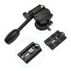 Andoer Tripod head 3 way damping video head made of aluminium alloy 3 dimensional tripod head with pan bar handle support 360 panoramic photography for most DSLR ILDC cameras tripod monopod view 3