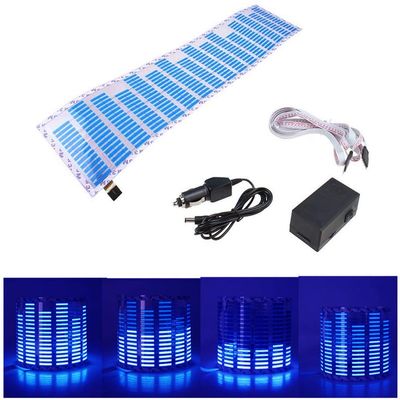 WONFAST Sound Music Beat Activated Car Sticker Equalizer Rhythm Blue Cube LED Flash Light Audio Voice Rhythm Lamp(90x25CM)
