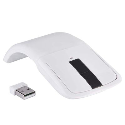 143 Wireless Mouse Folding Mouse Touch Mouse USB Mouse for Microsoft Mouse, Photoelectricity + Touch Scroll, Arc Mouse Mice with USB Receiver for PC/Laptop/MacBook/Smart TV(White)