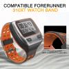 ANCOOL Compatible with Garmin Forerunner 310XT Watch Band, Soft Silicone Watch Strap Replacement for Forerunner 310XT Smartwatch, Grey-Orange view 3