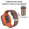 ANCOOL Compatible with Garmin Forerunner 310XT Watch Band, Soft Silicone Watch Strap Replacement for Forerunner 310XT Smartwatch, Grey-Orange view 4