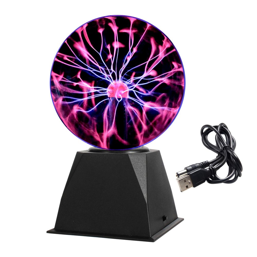 Gresus Novelty Toy 6 Inch Magic Plasma Ball - Touch & Sound Sensitive Interactive USB Powered Plasma Nebula Sphere Globe, Science Educational Gift for Decorations/Parties/Bedroom
