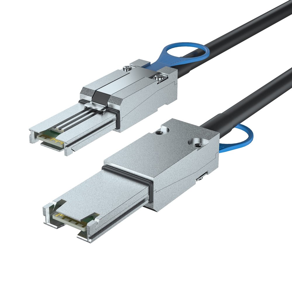 10Gtek SFF-8088 to SFF-8088 External Mini SAS HD Cable, 3G/6Gbps SAS2.0 26Pin Hybrid Cable Attached SCSI for Raid, DAS, and Servers, 100-Ohm, 1.5-m(4.9ft)