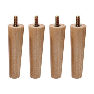 KDDEON Mid-Century Modern Straight Tapered Solid Oak Furniture Legs,M8 Threaded Rod Sofa Legs Coffee Table Legs,6-70cm,for Bedside Table,Shoe Cabinet,Dressing Table,4pcs (50cm/19.7in)