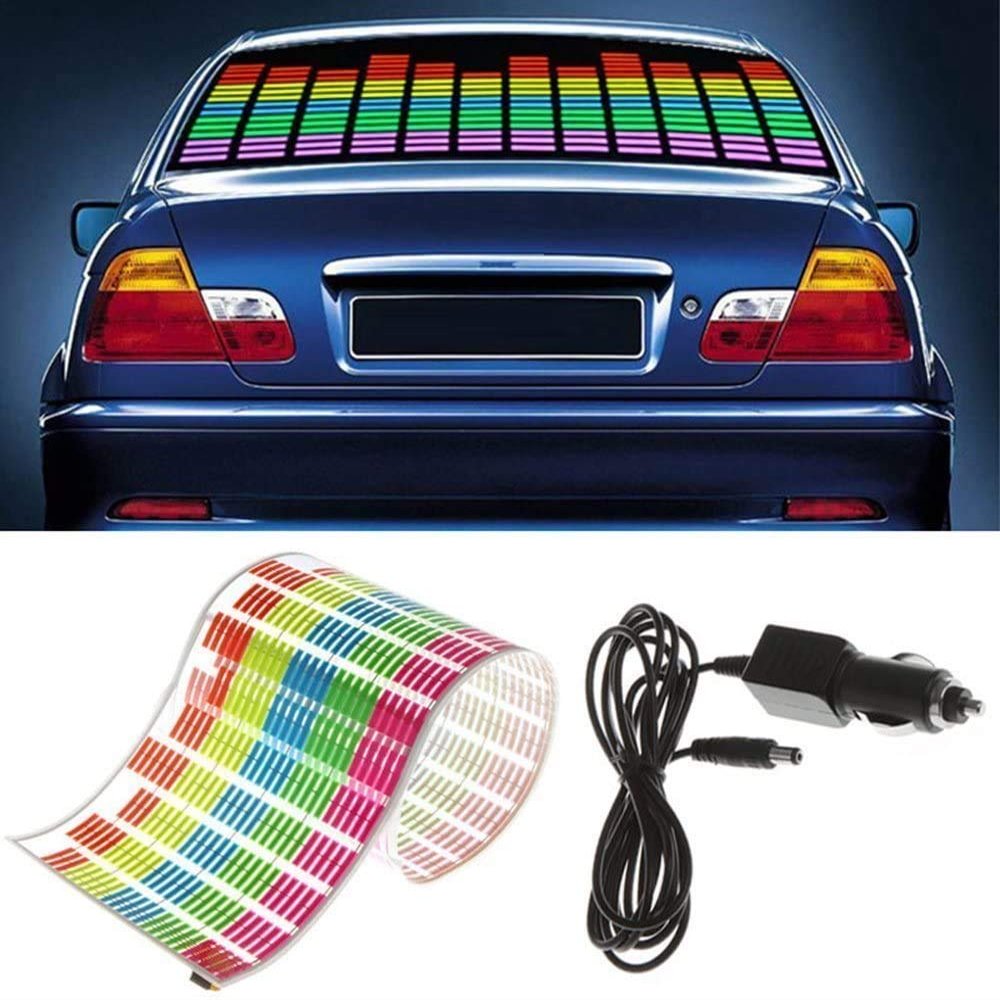WONFAST Sound Music Beat Activated Car Sticker Equalizer Rhythm LED Flash Light Audio Voice Rhythm Lamp (80x19cm)