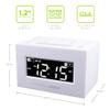 HANNLOMAX HX-111CR Alarm Clock Radio, PLL AM/FM Radio, Dual Alarm, White LED Display, Auto DST, Aux-in Jack. (White) view 2