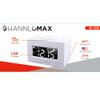 HANNLOMAX HX-111CR Alarm Clock Radio, PLL AM/FM Radio, Dual Alarm, White LED Display, Auto DST, Aux-in Jack. (White) view 3