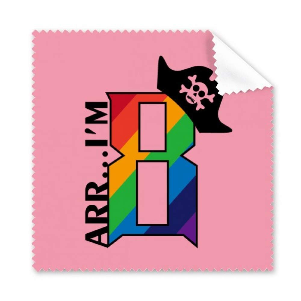 Eight Rainbow Pirate Hat Art Deco Gift Fashion Cleaning Cloth Phone Screen Glasses Cleaner 5pcs