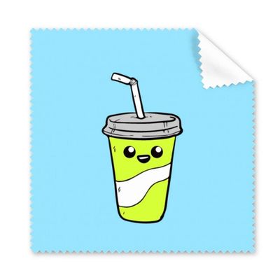 Drawing Expression Lovely Drink Bottle Cleaning Cloth Phone Screen Glasses Cleaner 5pcs