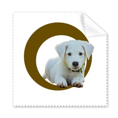 Crouching Dog White Ring Pet Cleaning Cloth Phone Screen Glasses Cleaner 5pcs