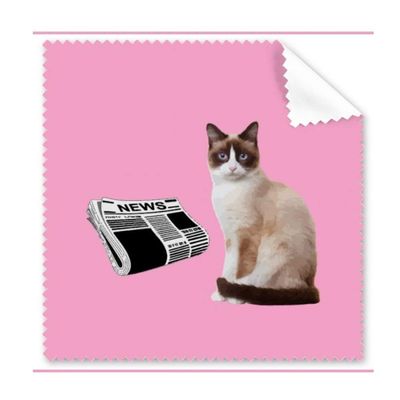 Cat Read Body Twisting Art Deco Gift Fashion Cleaning Cloth Phone Screen Glasses Cleaner 5pcs