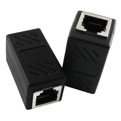 AXLIZER 2PCS RJ11 6P4C Inline Coupler Modular Female to Female Straight Telephone Extension Cable Cord Coupler Adapter Jack, Black