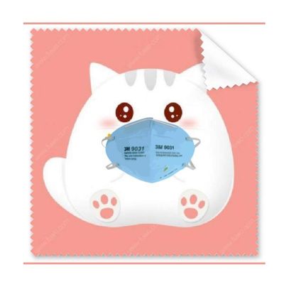Cartoon Lovely Cat Likeable Sweet Cleaning Cloth Phone Screen Glasses Cleaner 5pcs