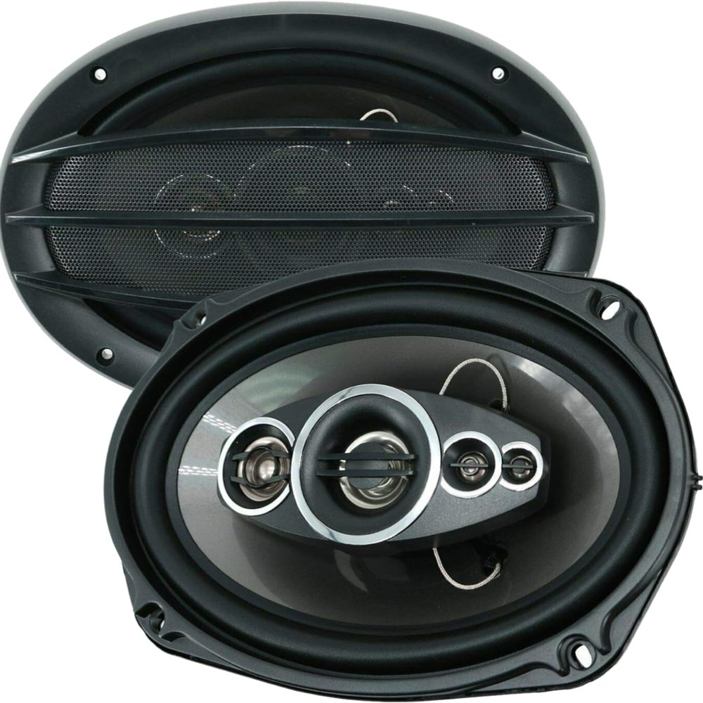 2X Audiobank AB-690 6"x9" 1400 Total Power Handling Watts 5-Way Car Audio Stereo Coaxial Speakers Frequency Response: 45-20,000 Hz MidRange Injection Cone Woofer