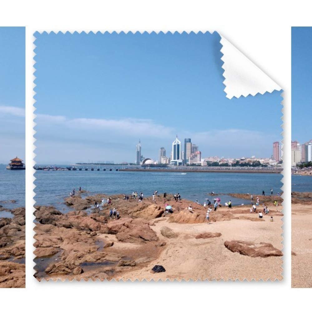 Beach Seaside Crowd Building Cleaning Cloth Phone Screen Glasses Cleaner 5pcs