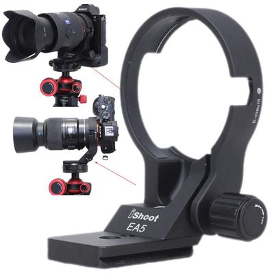 iShoot 66mm Lens Collar Tripod Mount Ring Compatible with Sony LA-EA5 Mount Converter Adapter Ring, Lens Support Holder Bracket Bottom is Arca-Swiss Fit Quick Release Plate Dovetail Groove