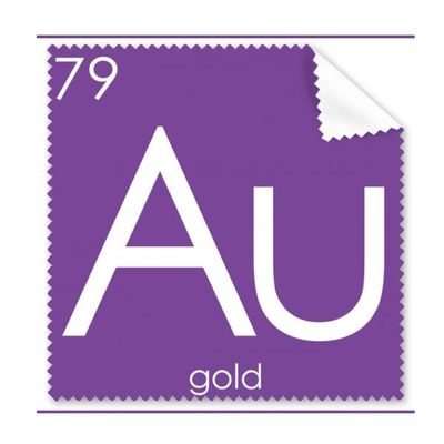 Chemistry Elements Period Table Transition Metals Gold Au Cleaning Cloth Phone Screen Glasses Cleaner 5pcs