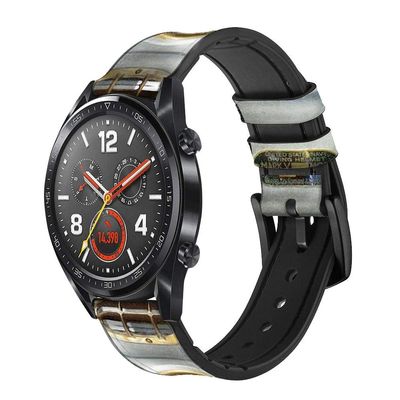 CA0387 Vintage Deep Sea Diver Helmet Leather Smart Watch Band Strap for Wristwatch Smartwatch Smart Watch Size (24mm)