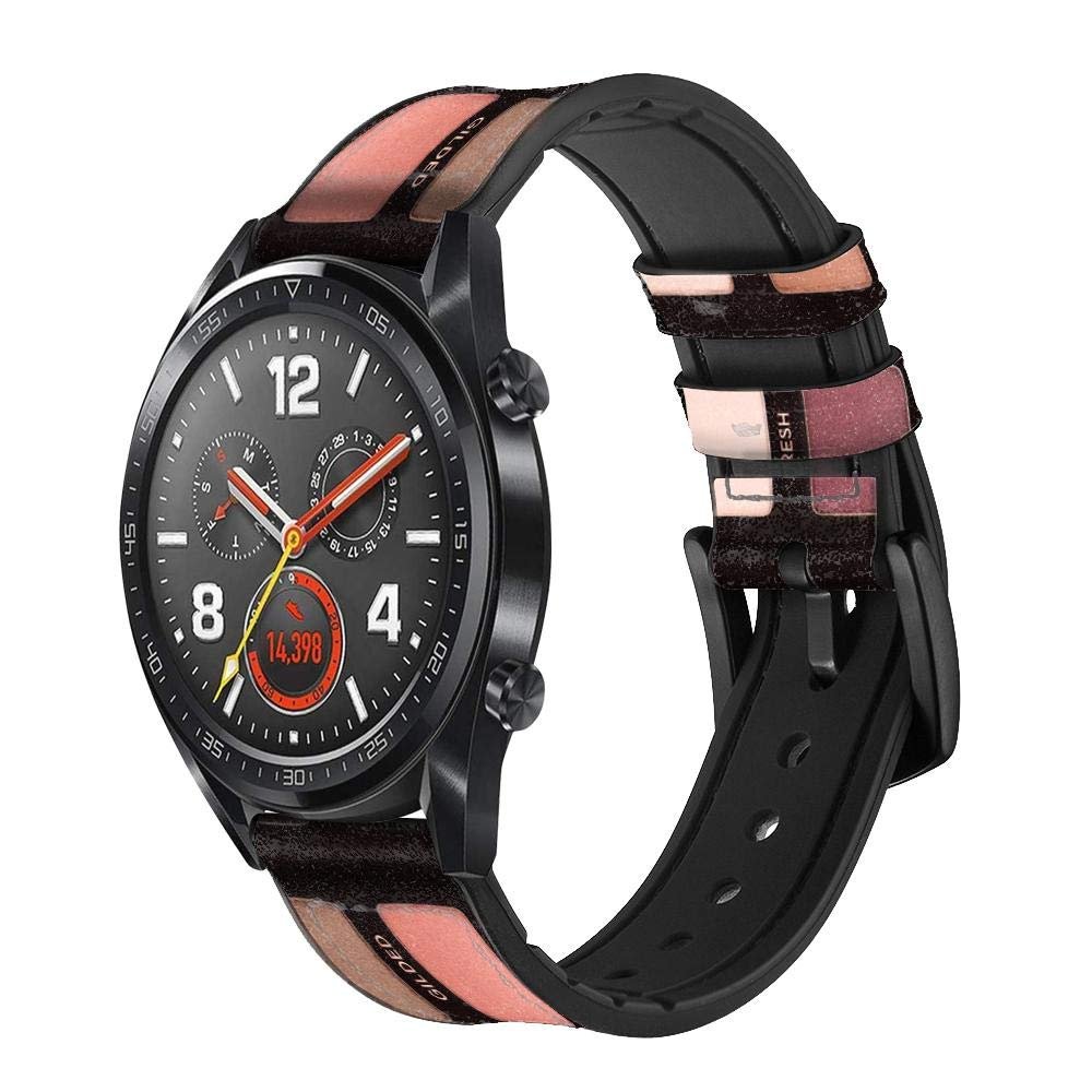 CA0602 Lip Palette Leather Smart Watch Band Strap for Wristwatch Smartwatch Smart Watch Size (24mm)