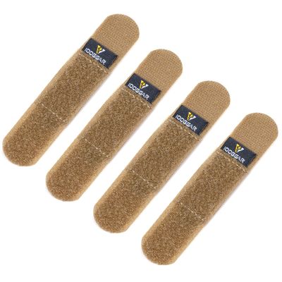 IDOGEAR Tactical Fastening Binding Strap Hook & Loop Reusable Strap (Coyote Brown, Medium(4 pcs)