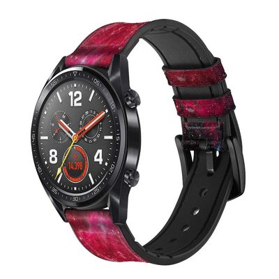 CA0677 Zodiac Red Galaxy Leather Smart Watch Band Strap for Wristwatch Smartwatch Smart Watch Size (18mm)