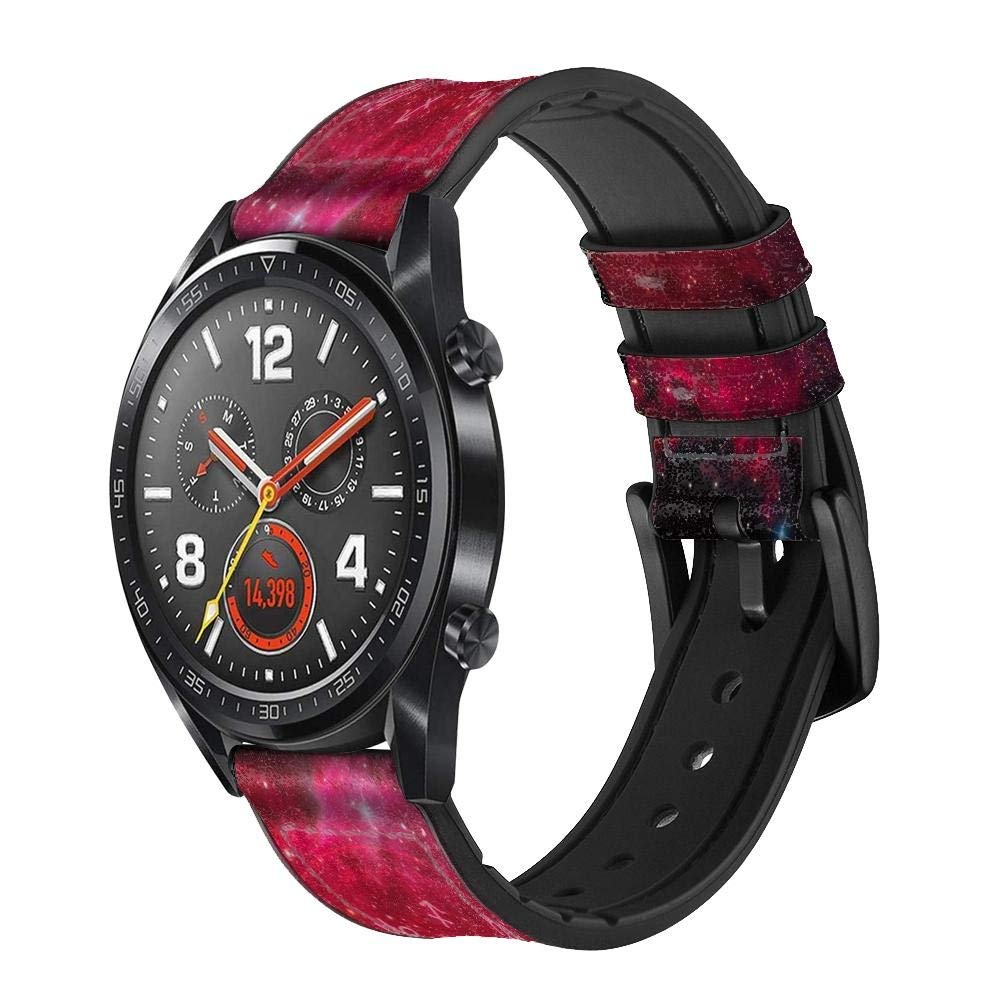 CA0677 Zodiac Red Galaxy Leather Smart Watch Band Strap for Wristwatch Smartwatch Smart Watch Size (18mm)