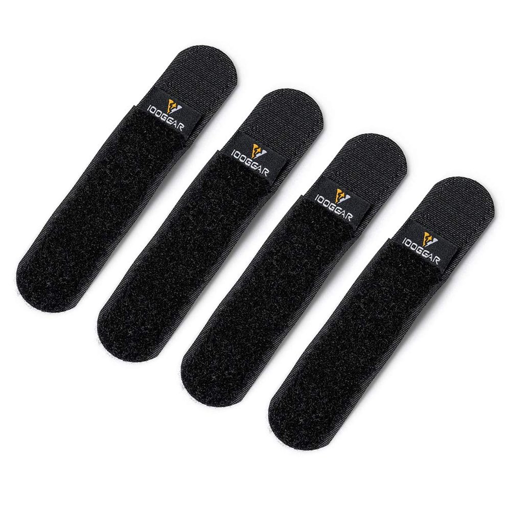 IDOGEAR Tactical Fastening Binding Strap Hook & Loop Reusable Strap (Black, Small(4 pcs)