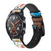CA0357 Cute Nerd Owl Cartoon Leather & Silicone Smart Watch Band Strap for Wristwatch Smartwatch Smart Watch Size (20mm) view 1