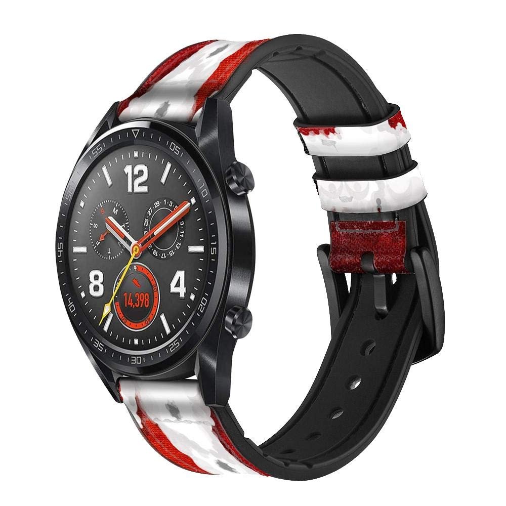 CA0468 Christmas Santa Red Suit Leather Smart Watch Band Strap for Wristwatch Smartwatch Smart Watch Size (18mm)