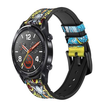 CA0460 The High Priestess Vintage Tarot Card Leather Smart Watch Band Strap for Wristwatch Smartwatch Smart Watch Size (24mm)
