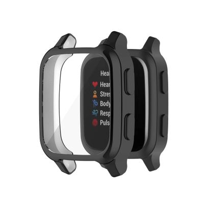 Compatible with Garmin Venu Sq/Venu Sq Music Case Cover, All-Around Protective Case Screen Protector Soft TPU Bumper for Garmin Venu Sq GPS Smartwatch (Black)