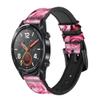 CA0519 Pink Rose Leather & Silicone Smart Watch Band Strap for Wristwatch Smartwatch Smart Watch Size (20mm) view 1