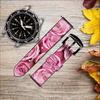 CA0519 Pink Rose Leather & Silicone Smart Watch Band Strap for Wristwatch Smartwatch Smart Watch Size (20mm) view 2