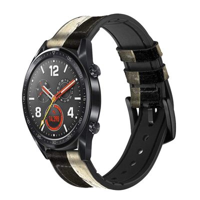 CA0398 Spartan Warrior Helmet Leather & Silicone Smart Watch Band Strap for Wristwatch Smartwatch Smart Watch Size (20mm)