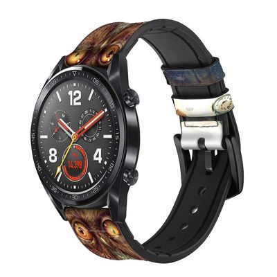 CA0154 Wake up Owl Leather Smart Watch Band Strap for Wristwatch Smartwatch Smart Watch Size (18mm)