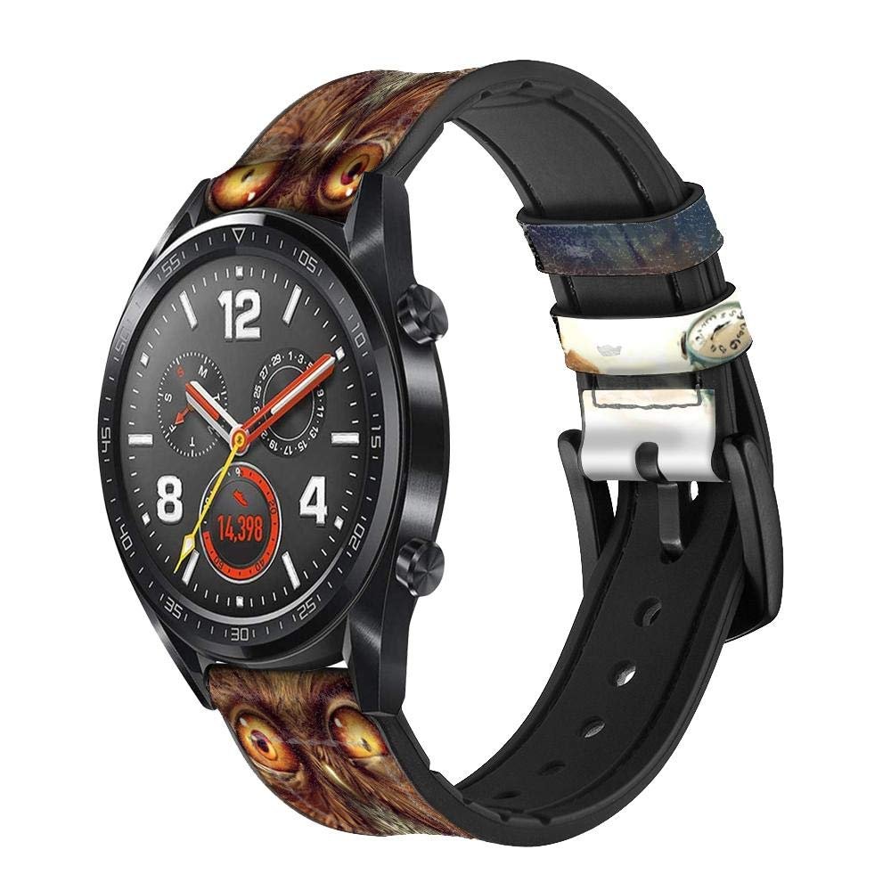 CA0154 Wake up Owl Leather Smart Watch Band Strap for Wristwatch Smartwatch Smart Watch Size (18mm)