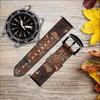 CA0417 Rust Steel Texture Graphic Printed Leather & Silicone Smart Watch Band Strap for Wristwatch Smartwatch Smart Watch Size (20mm) view 2