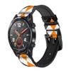 CA0722 Black Orange White Argyle Plaid Leather & Silicone Smart Watch Band Strap for Wristwatch Smartwatch Smart Watch Size (20mm) view 1