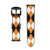 CA0722 Black Orange White Argyle Plaid Leather & Silicone Smart Watch Band Strap for Wristwatch Smartwatch Smart Watch Size (20mm) view 3