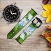 CA0202 Forget Me Not Leather & Silicone Smart Watch Band Strap for Wristwatch Smartwatch Smart Watch Size (22mm) view 2