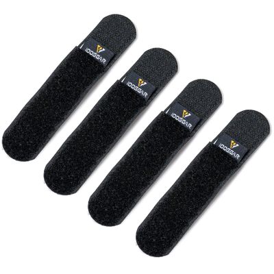IDOGEAR Tactical Fastening Binding Strap Hook & Loop Reusable Strap (Black, Medium(4 pcs)