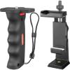 Vlogging Holder, Cell Phone Camera Handle Grip Stabilizer, Ergonomic Phone Video Stabilizer, Handheld Selfie Stick Smartphone Holder with Cold Shoe Mount for Mic/Flash Light, Wrist Strap view 2